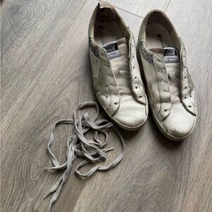 Golden Goose Distressed Sneakers with Gray Accents